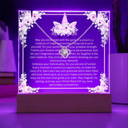 JGF Unicorn Necklace for Little Girls 4-6 Birthday Plaque Decorations