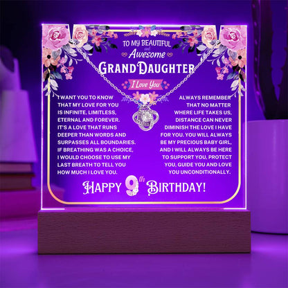 JGF Jewelry Gifts For Family Necklace for 9 Year Old Girl Granddaughter Birthday Baby Jewelry Gift