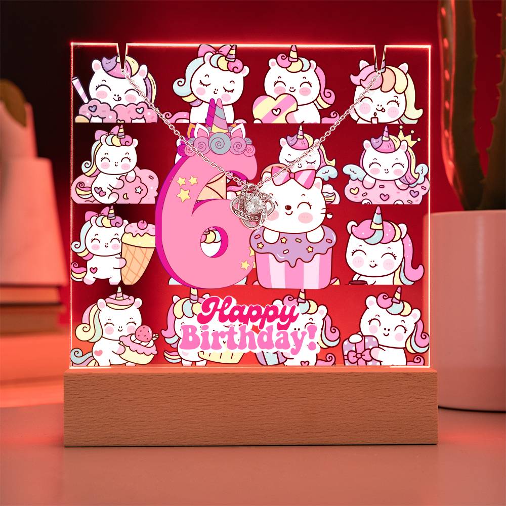 JGF Jewelry Gifts For Family Unicorn Bedroom Decor For Girls 6 Year Old Birthday Gift Ideas Necklace and Plaque for Decorations