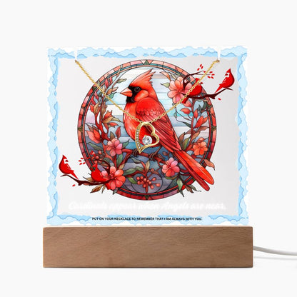 JGF Jewelry Gifts for Family When Cardinal Appear Angels Are Near Heart Necklace