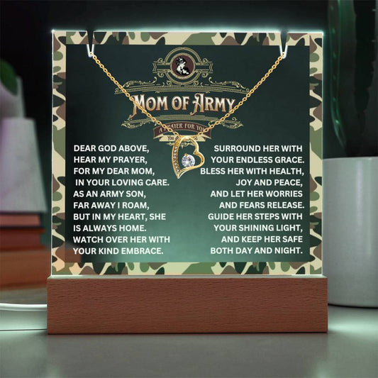 JGF Jewelry Gifts For Family Prayer For Mom of Army Necklace