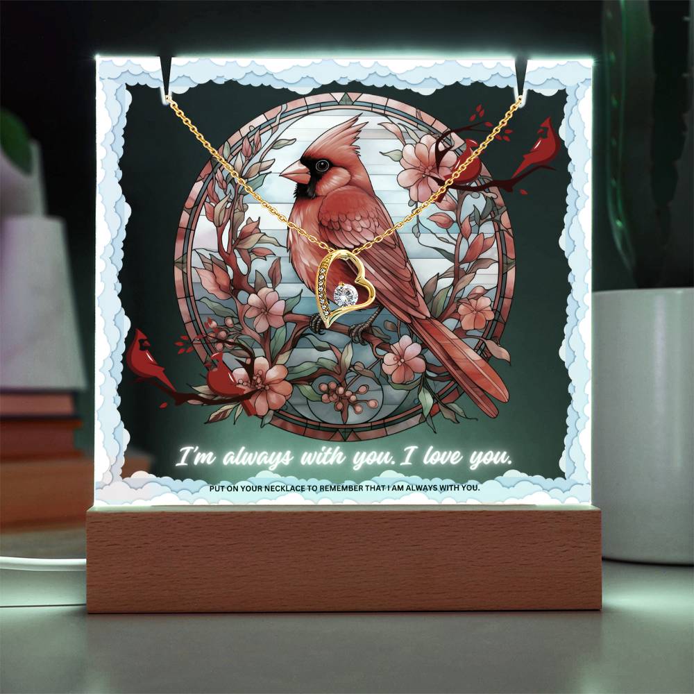 JGF Jewelry Gifts For Family Cardinal I Am Always With You Heart Necklace