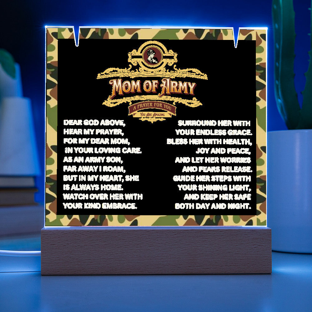 JGF Jewelry Gifts For Family Prayer For Mom of Army Necklace