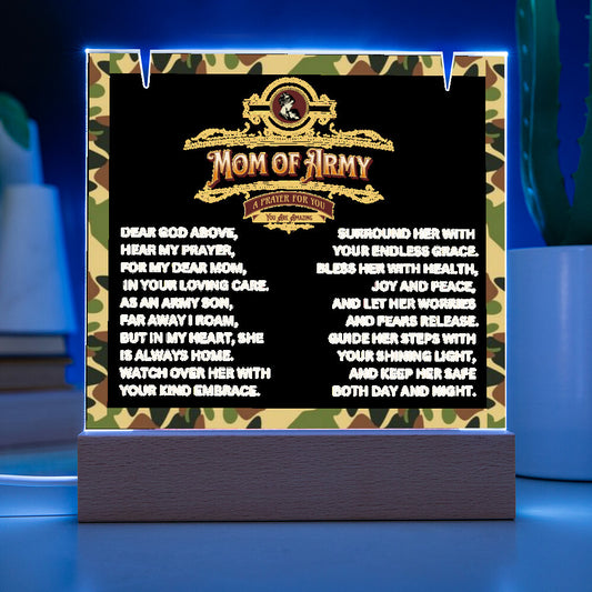 JGF Jewelry Gifts For Family Prayer For Mom of Army Necklace