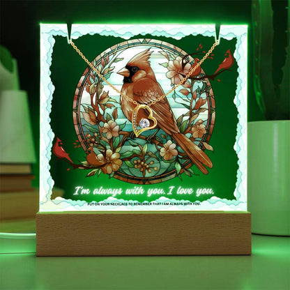 JGF Jewelry Gifts For Family Cardinal I Am Always With You Heart Necklace