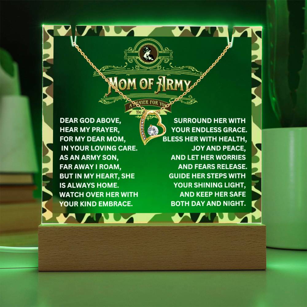 JGF Jewelry Gifts For Family Prayer For Mom of Army Necklace