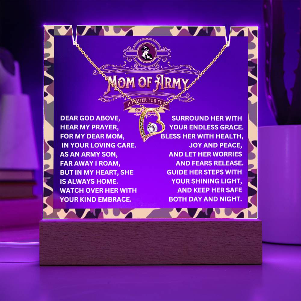 JGF Jewelry Gifts For Family Prayer For Mom of Army Necklace