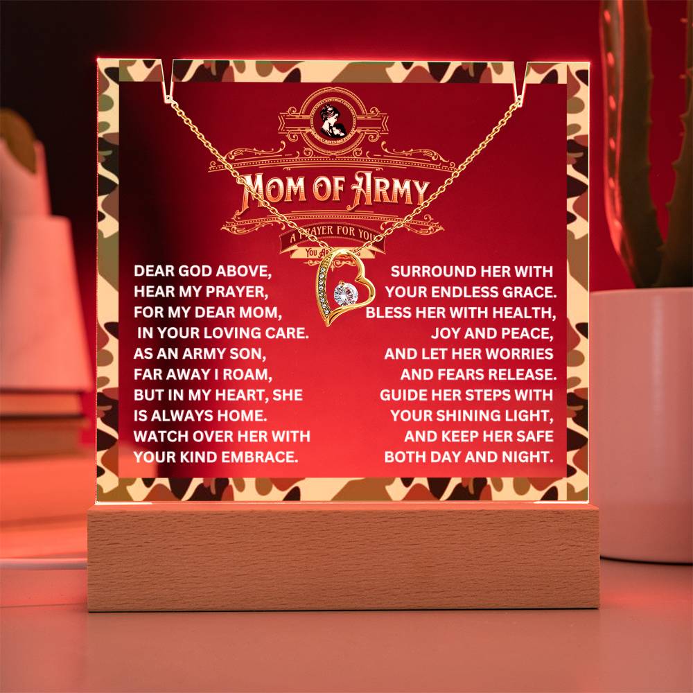 JGF Jewelry Gifts For Family Prayer For Mom of Army Necklace