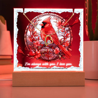 JGF Jewelry Gifts For Family Cardinal I Am Always With You Heart Necklace