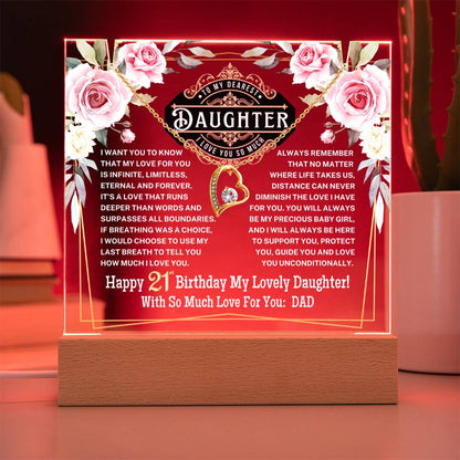 JGF Jewelry Gifts For Family Daughter Happy 21st Birthday For Her Teen Girl Turning 21 Year Old Necklace Jewelry Gifts From Dad