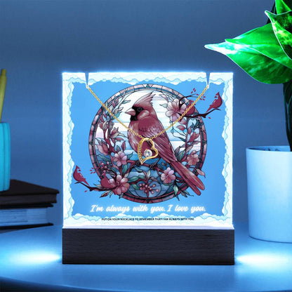 JGF Jewelry Gifts For Family Cardinal I Am Always With You Heart Necklace