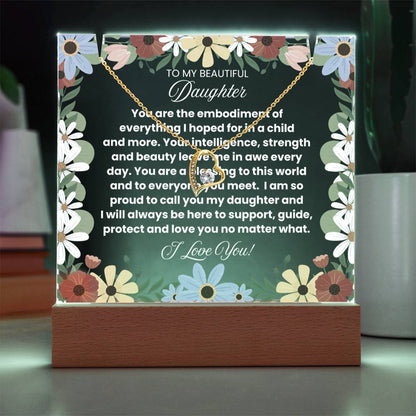 JGF Jewelry Gifts For Family To My Beautiful Daughter Necklace From Mom And Dad