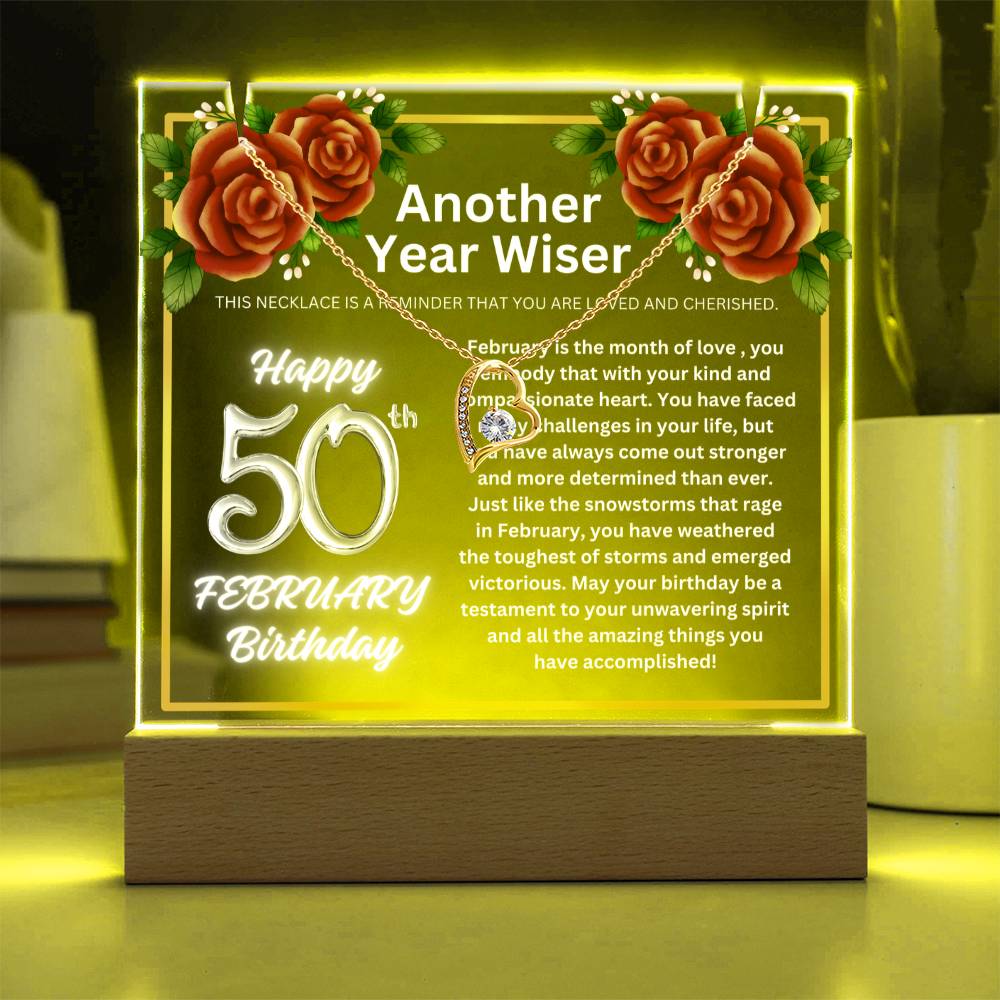 JGF Jewelry Gifts For Family February Happy 50th Birthday Jewelry Card Gift Ideas For Her Necklace Women Party