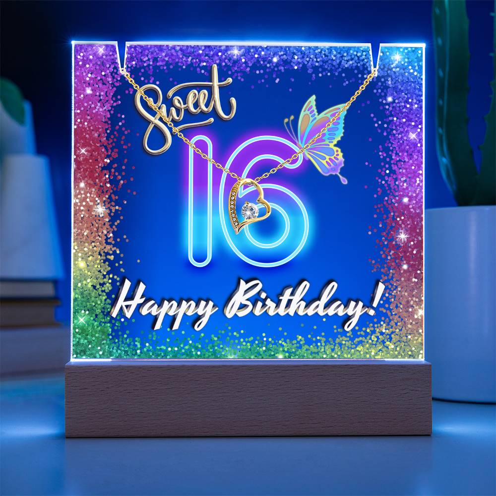 JGF Jewelry Gifts For Family Necklace For 16 Year Old Girl Happy Sweet 16th Birthday