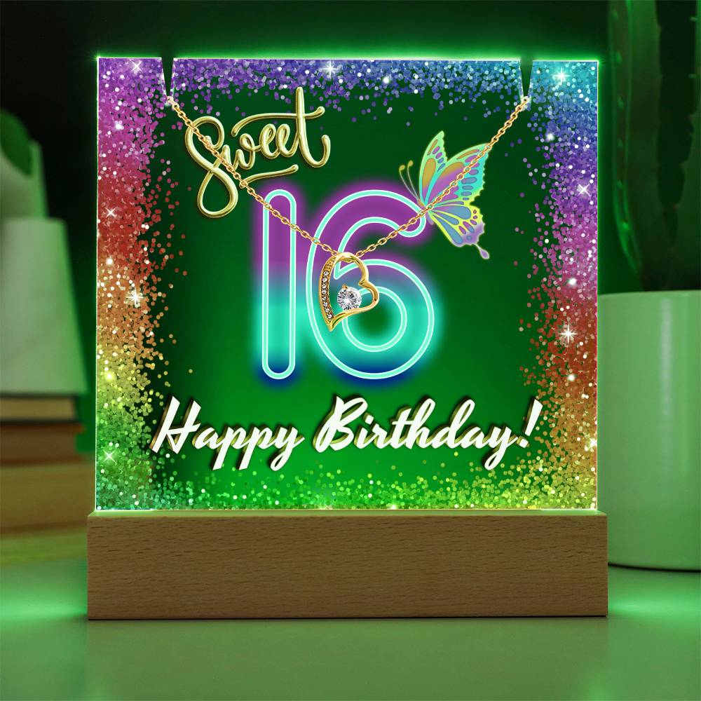 JGF Jewelry Gifts For Family Necklace For 16 Year Old Girl Happy Sweet 16th Birthday