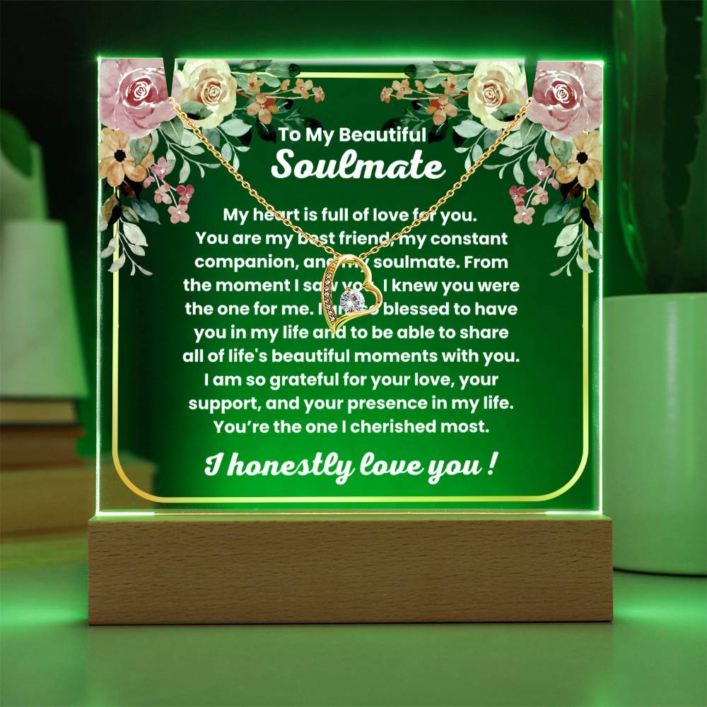 JGF Jewelry Gifts For family To My Soulmate Necklace For Her Birthday I Love You