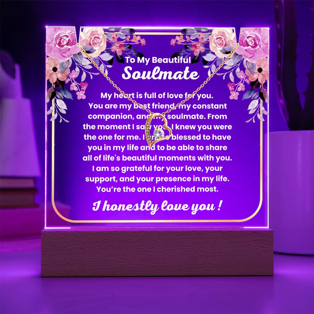 JGF Jewelry Gifts For family To My Soulmate Necklace For Her Birthday I Love You