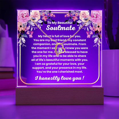 JGF Jewelry Gifts For family To My Soulmate Necklace For Her Birthday I Love You