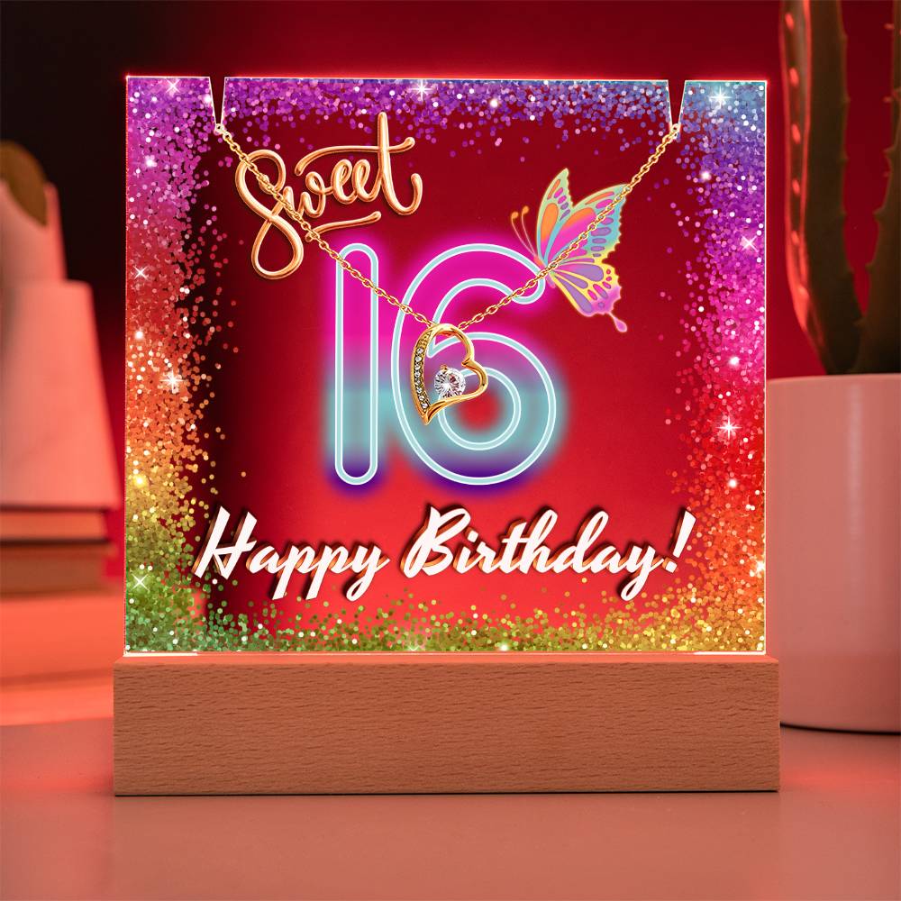 JGF Jewelry Gifts For Family Necklace For 16 Year Old Girl Happy Sweet 16th Birthday