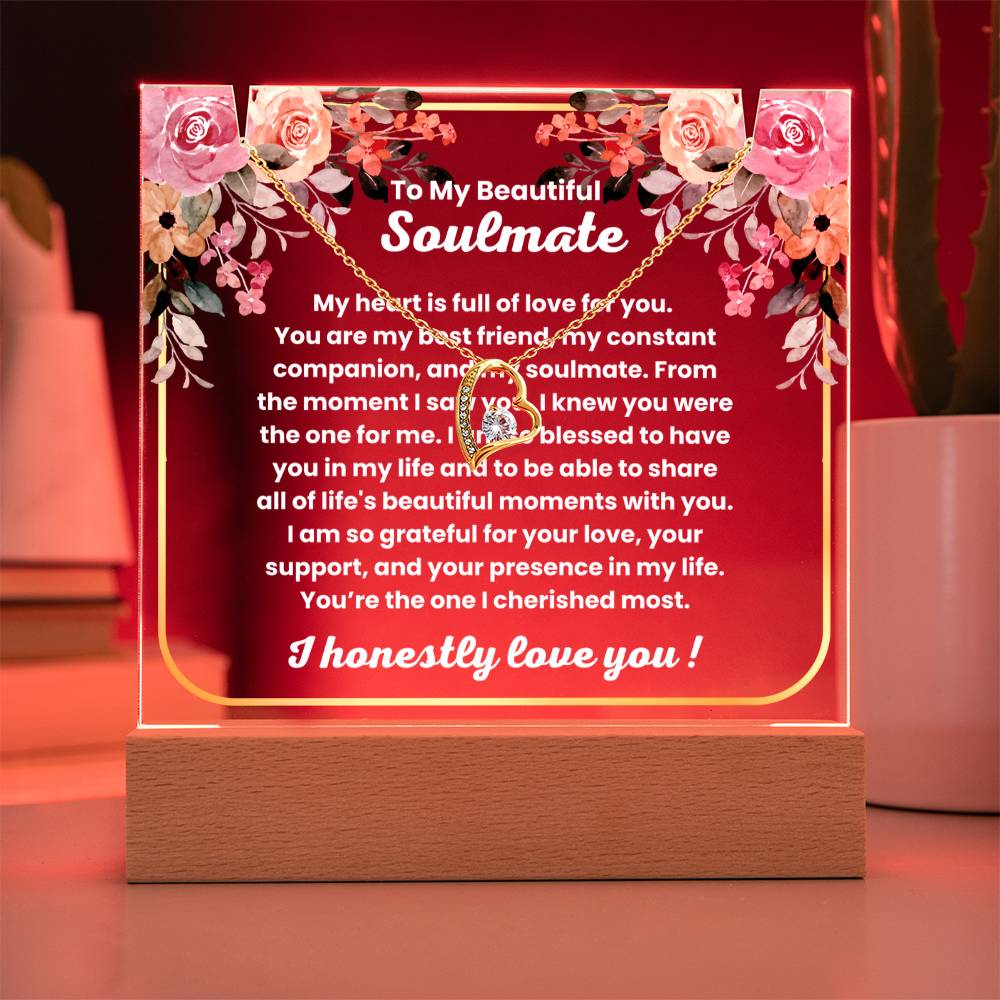 JGF Jewelry Gifts For family To My Soulmate Necklace For Her Birthday I Love You