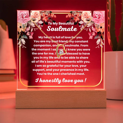 JGF Jewelry Gifts For family To My Soulmate Necklace For Her Birthday I Love You