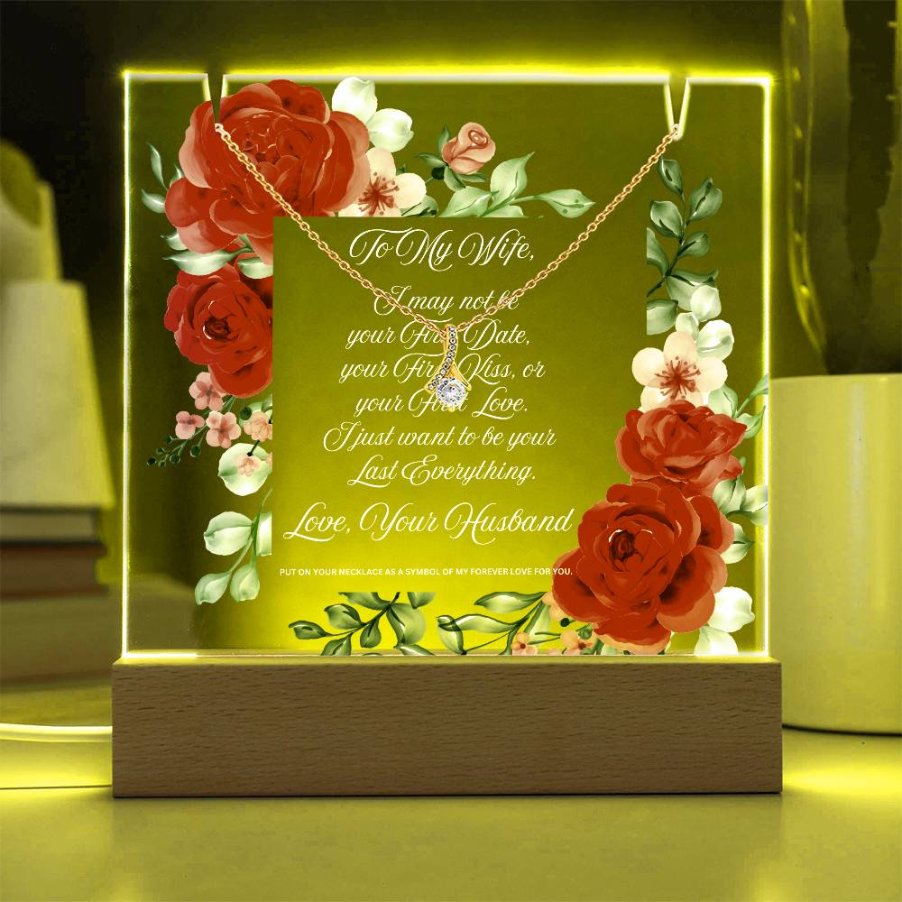 JGF Jewelry Gifts For Family To My Wife Plaque And Necklace From Husband