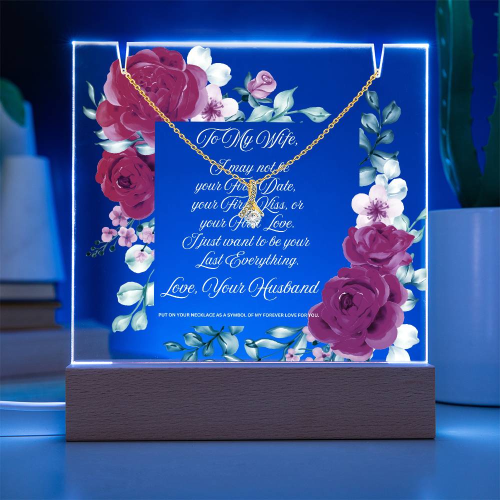 JGF Jewelry Gifts For Family To My Wife Plaque And Necklace From Husband