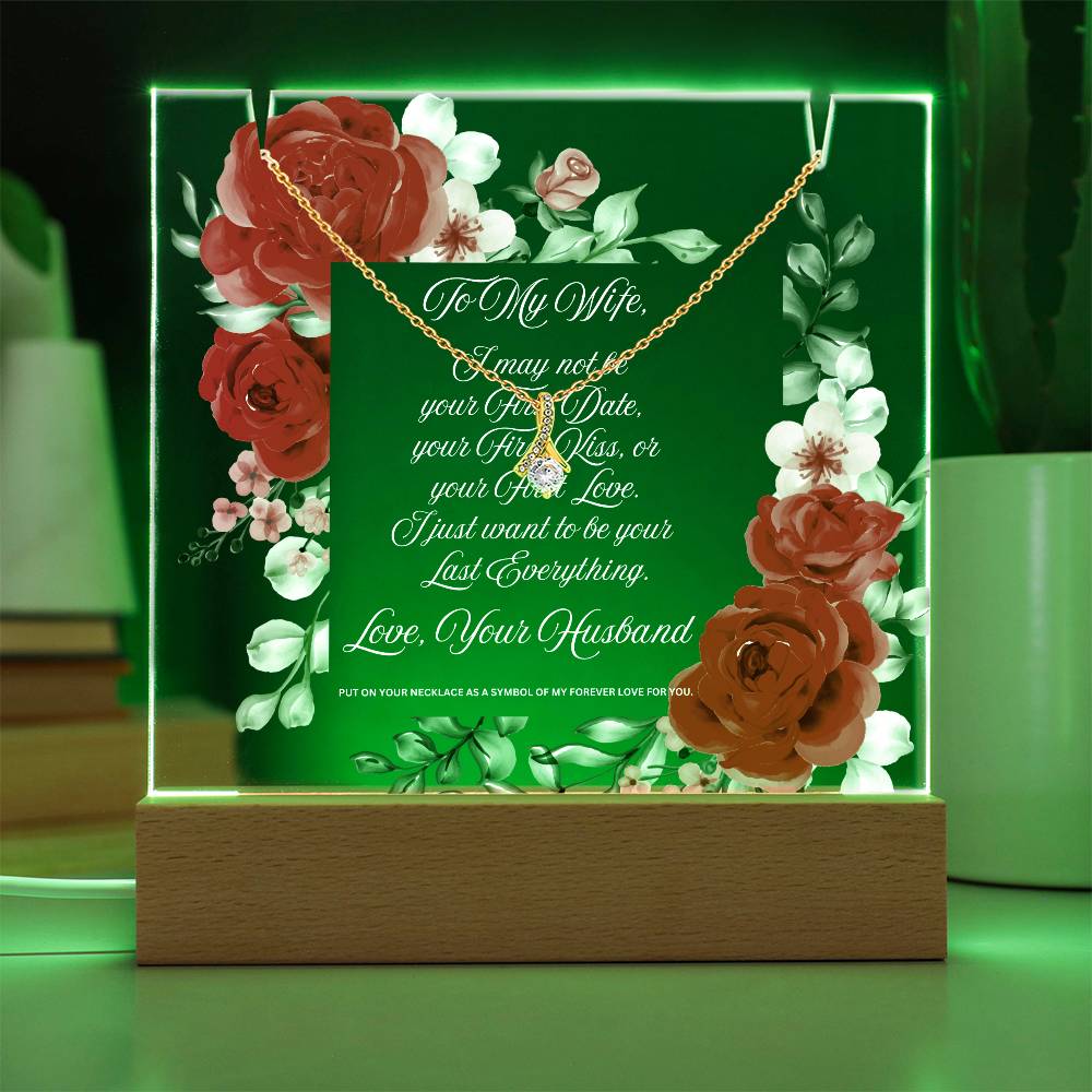 JGF Jewelry Gifts For Family To My Wife Plaque And Necklace From Husband