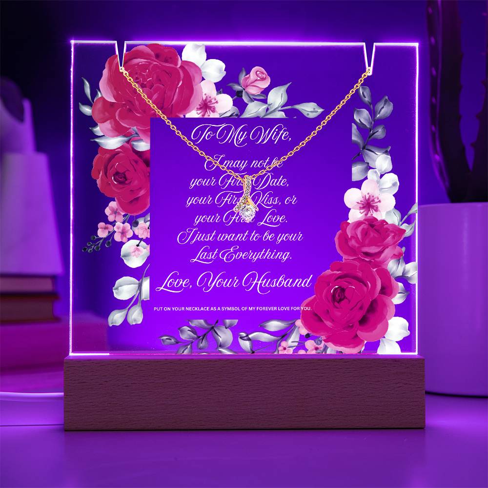 JGF Jewelry Gifts For Family To My Wife Plaque And Necklace From Husband