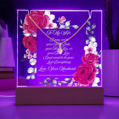 JGF Jewelry Gifts For Family To My Wife Plaque And Necklace From Husband