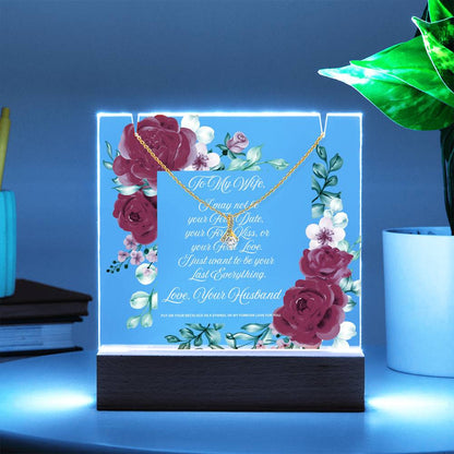 JGF Jewelry Gifts For Family To My Wife Plaque And Necklace From Husband