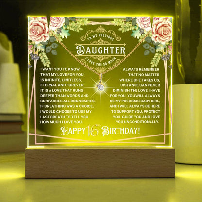 JGF Jewelry Gifts For Family Silver Necklace for Sweet 16 Year Old Girl Birthday Daughter Jewelry Gift