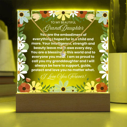 JGF Jewelry Gifts For Family Gifts To My Beautiful Granddaughter Necklace From GrandMa and GrandPa