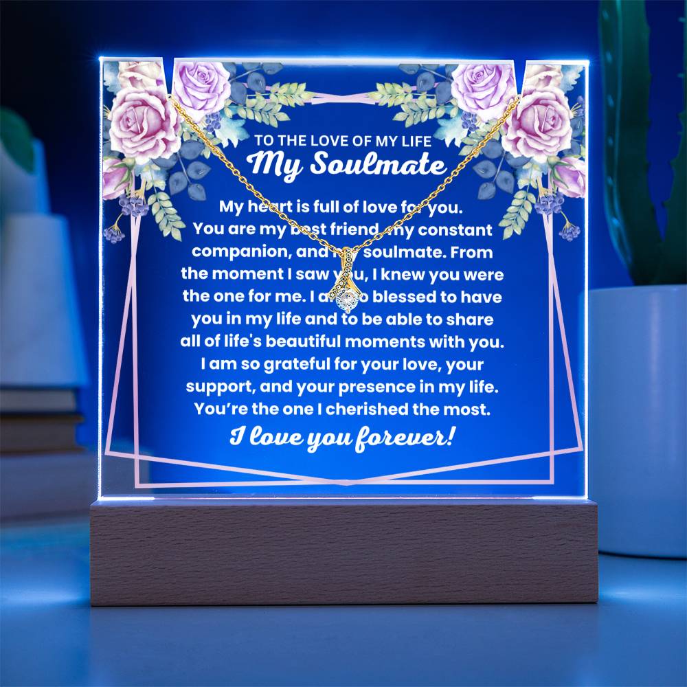 JGF Jewelry Gifts For Family To My Soulmate Necklace For Women Silver Stainless Steel