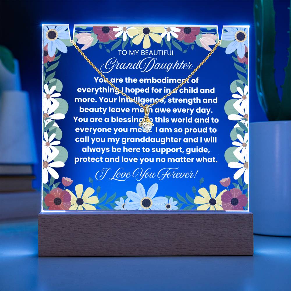 JGF Jewelry Gifts For Family Gifts To My Beautiful Granddaughter Necklace From GrandMa and GrandPa