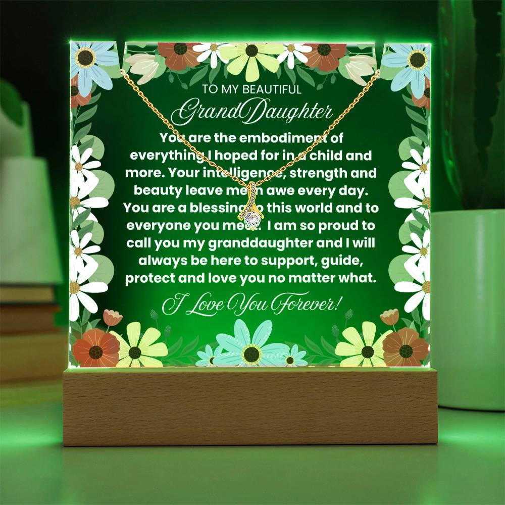 JGF Jewelry Gifts For Family Gifts To My Beautiful Granddaughter Necklace From GrandMa and GrandPa