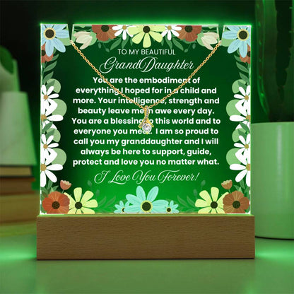 JGF Jewelry Gifts For Family Gifts To My Beautiful Granddaughter Necklace From GrandMa and GrandPa