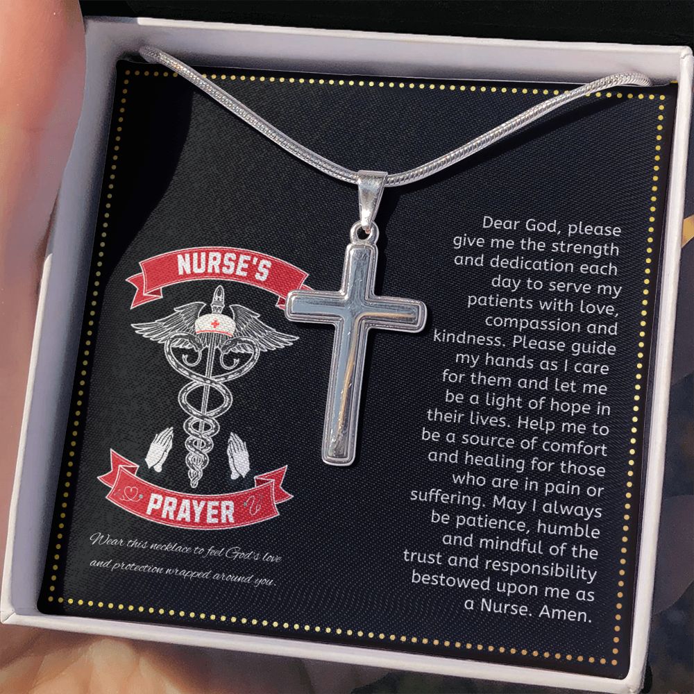 JGF Jewelry Gifts for Family | Nurse Prayer Jewelry Gifts  Stethoscope | Cross Necklace Sterling Silver For Women