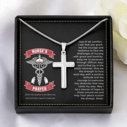 JGF Jewelry Gifts for Family | Relax Keep Calm My Mom Is A Nurse Practitioner | Cross Necklace Prayer Gifts
