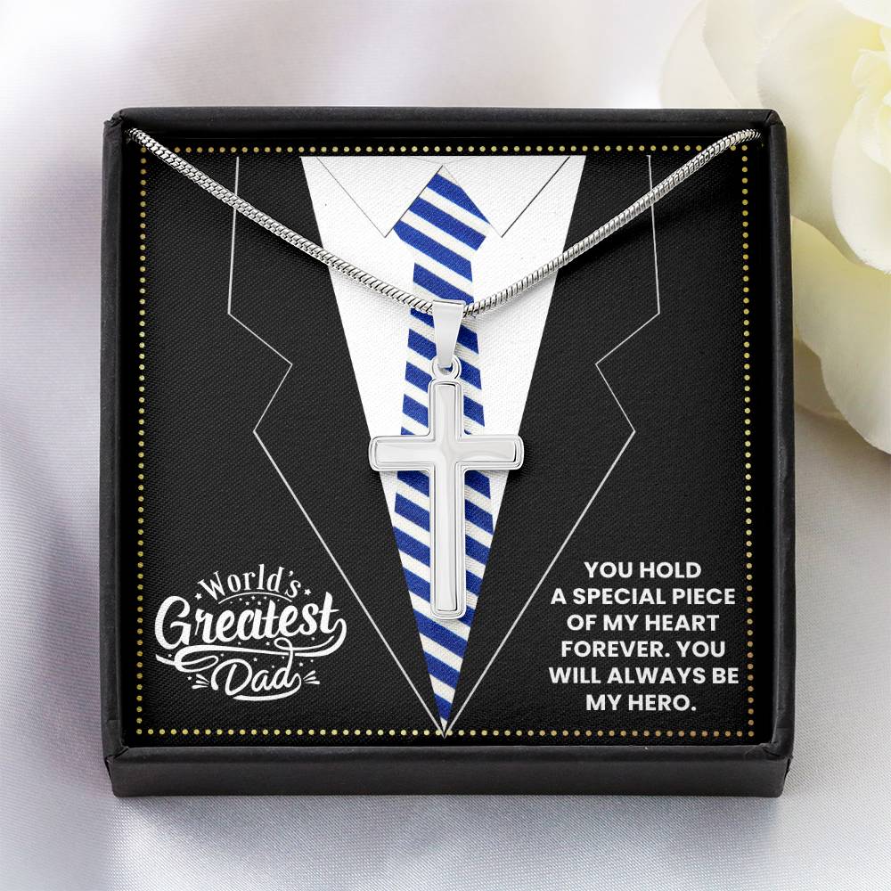 JGF Jewelry Gifts for Family I Love My Dad Gifts Cross Necklace For Men Stainless Steel