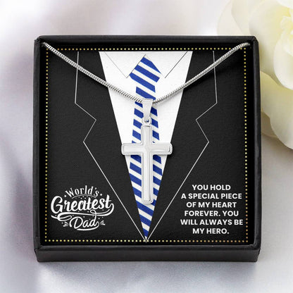 JGF Jewelry Gifts for Family I Love My Dad Gifts Cross Necklace For Men Stainless Steel