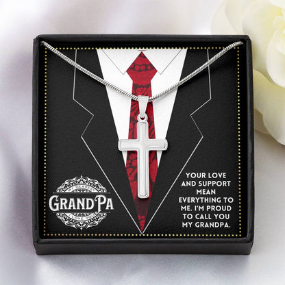 JGF Jewelry Gifts for Family Gifts For Grandpa Who Have Everything Cross Necklace For Grandpa Men