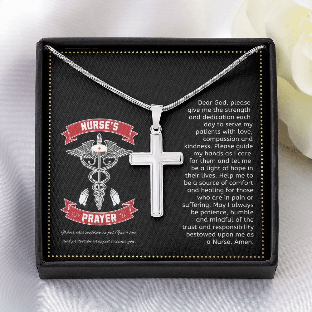 JGF Jewelry Gifts for Family | Nurse Prayer Jewelry Gifts  Stethoscope | Cross Necklace Sterling Silver For Women