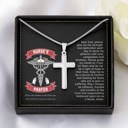 JGF Jewelry Gifts for Family | Nurse Prayer Jewelry Gifts  Stethoscope | Cross Necklace Sterling Silver For Women