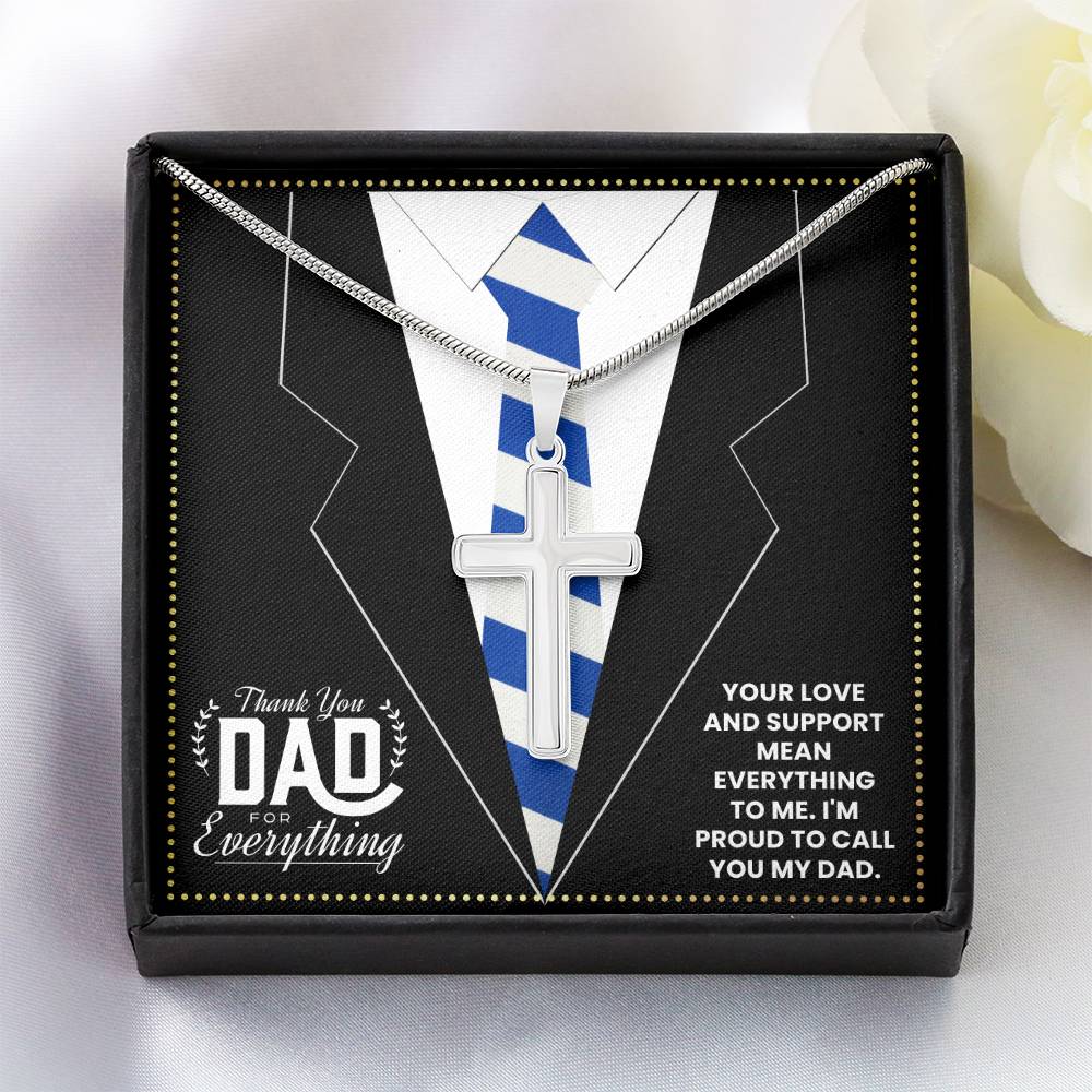 JGF Jewelry Gifts for Family Cross Necklace For Men Silver New Dad Gifts First Time Girl