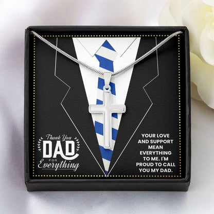 JGF Jewelry Gifts for Family Cross Necklace For Men Silver New Dad Gifts First Time Girl