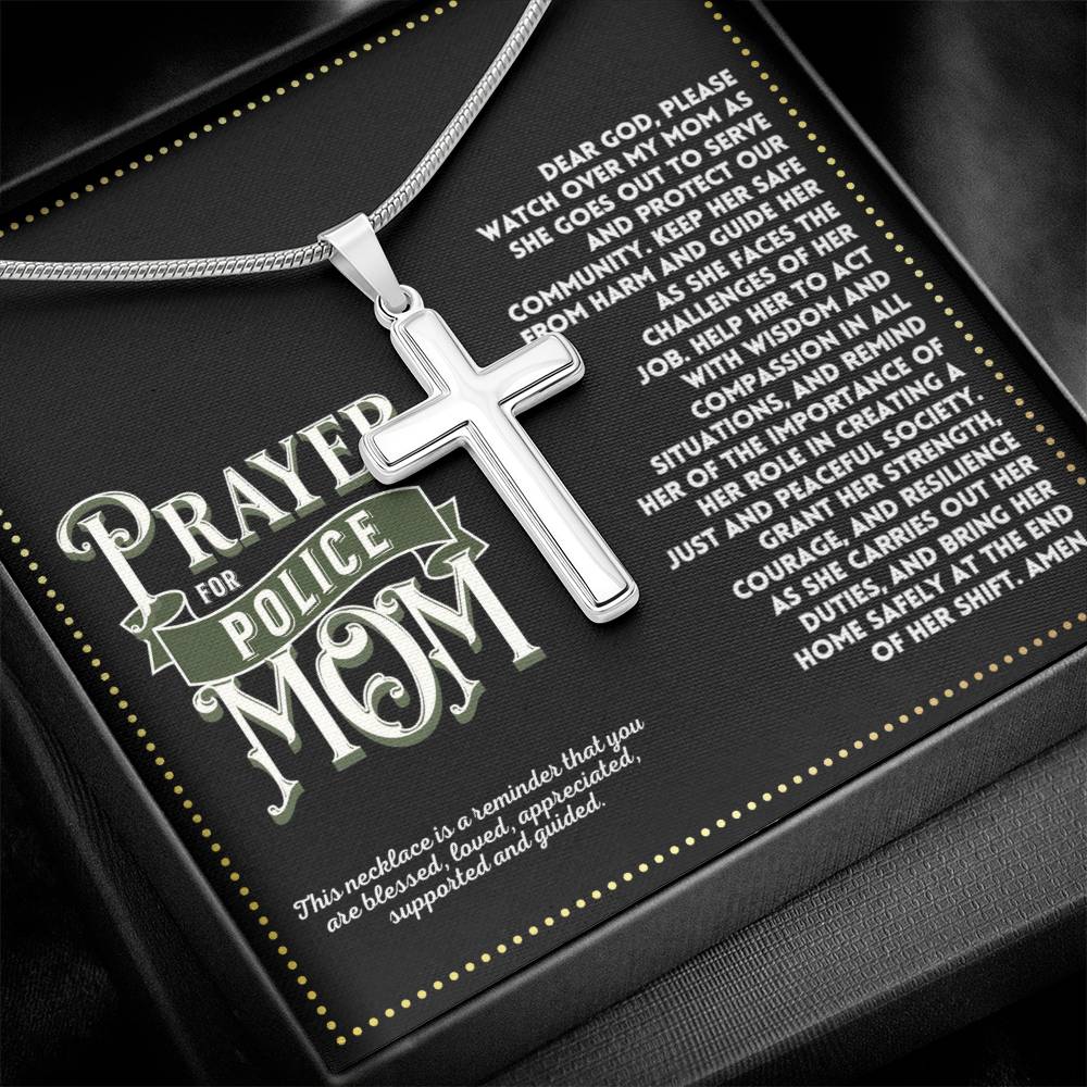 JGF Jewelry Gifts for Family My Mom Is A Police Officer Prayer For Police