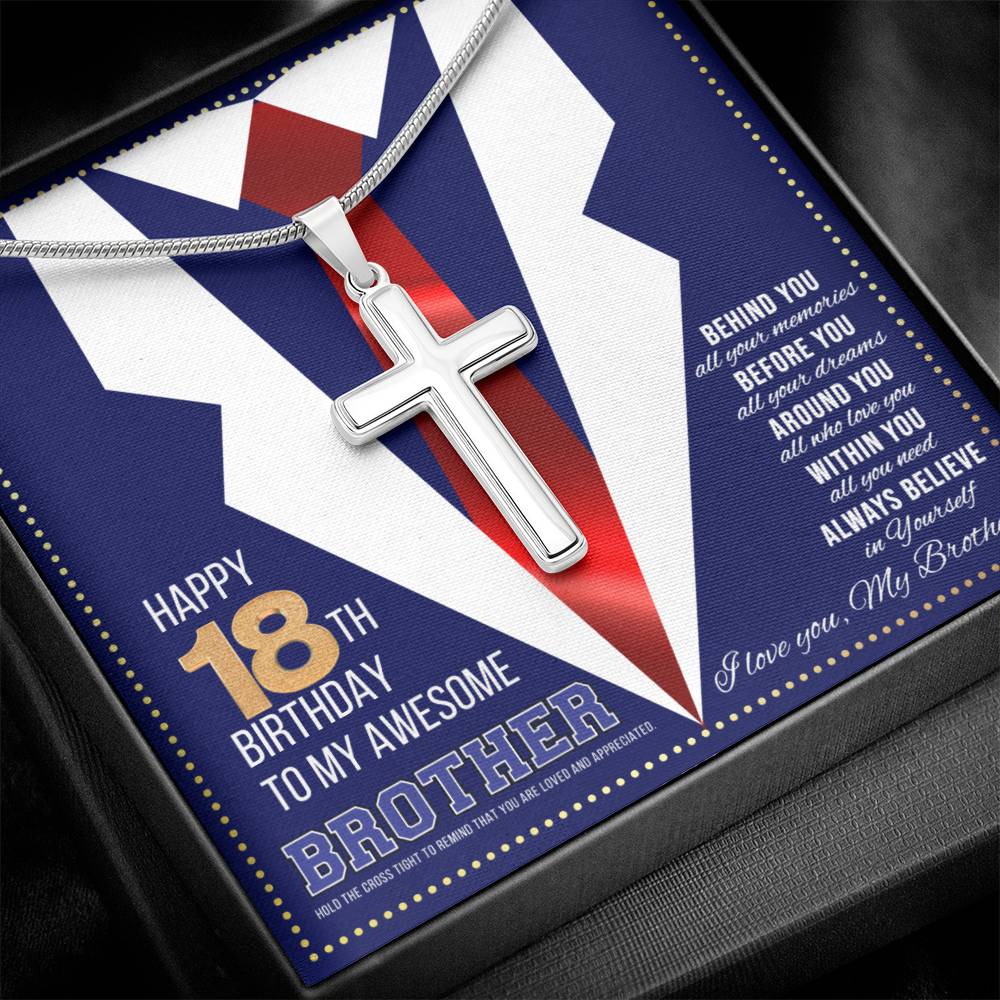 JGF Jewelry Gifts for Family Happy 18th Birthday Card Gifts For Brother From Sister Present for 18 Year Old Brother