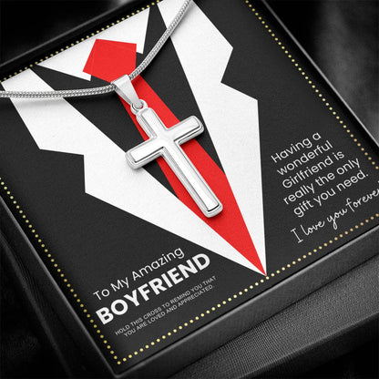 JGF Jewelry Gifts for Family Crucifix Necklace Men Catholic For Boyfriend