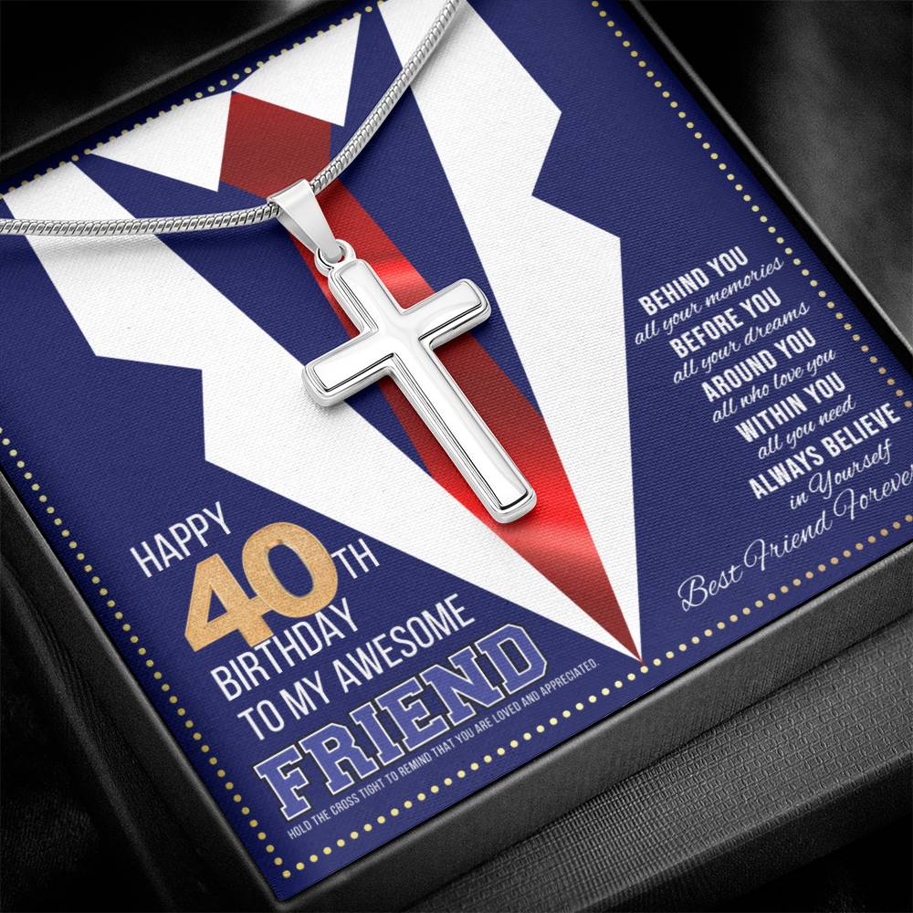 JGF Jewelry Gifts for Family Birthday Present For 40 Year Old Man Happy 40th Birthday Card for Best Friend